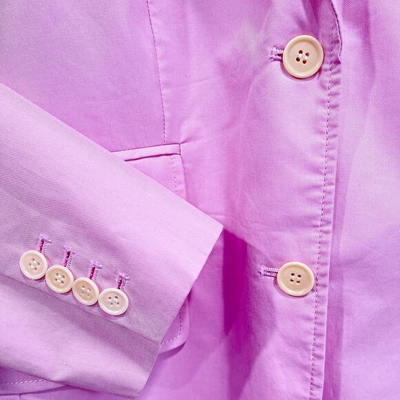 J CREW Cotton Schoolboy Blazer Pastel Pink Lightweight Summer Preppy Womens 8 - Picture 3 of 6